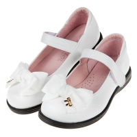 【布布童鞋】台灣製緞面蝴蝶結白色公主鞋學生鞋(K9V967M)