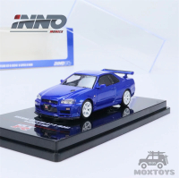 INNO 1:64 Nissan Skyline GT-R (R34) v-spec II nur bayside màu xanh Diecast mô hình xe hơi