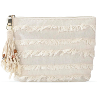 Canvas cosmetic bag handmade embroidered lace makeup bag large capacity natural linen make up pouch