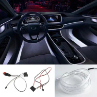 1M/2M/3M/5M Car Door Neon LED Light EL Wire Strip Light Flexible Ambient Tube Rope Lights Auto Accessories