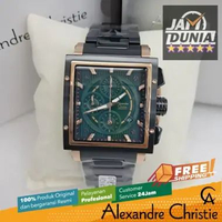 JAM PRIA ALEXANDRE CHRISTIE CHRONOGRAPH ORIGINAL BLACK ROSE GOLD DIAL GREEN 6182 AC 6182 AC6182 AC61