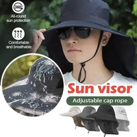 Summer Sun Hat Adjustable Men Women Cotton Boonie Hat with Neck Flap Outdoor UV Protection Large Wide Brim Hiking Fishing Hat