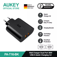 Aukey Aukey Charger Dual Port USB A Quick Charge 3.0 36W PA-T16 Black