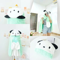 Selimut Hoodie Karakter Pochacco Ada Sarung Tangan | Jubah Selimut Anak Dewasa Lucu