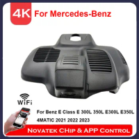 4K Plug and Play Wifi DVR Dashcam for Mercedes Benz MB E Class E 300L 350L E300L E350L 4MATIC 2021 Front and Rear Dual Camera