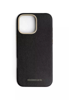 Maverick & Co. iPhone 16 Pro Max Saffiano Leather Phone Case Black