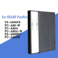 FZ-A80SFE Replacement H13 HEPA Carbon Filters for Sharp FU-A80-W /FU-A80A / FU-A80A-W FZ-A80HFU/FU-A80JW Air Purifier Parts 2PCS