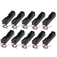 10Pcs 18650 Battery Holder Power Bank Plastic Battery Storage Box Case With Lead Wire 150mm Hold 1X 18650 Battery