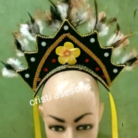 mahkota bulu tari kreasi sepon hitam