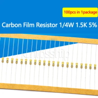 Carbon Film Resistor 1 4W 1.5K 5% Four-color Ring Resistor (100 PCS)
