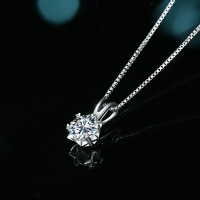 莫桑石項鍊925純銀吊墜-愛心六爪一克拉雪花女飾品74gk33【獨家進口】【米蘭精品】