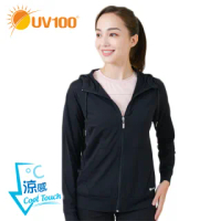 【UV100】抗UV-涼感彈性連帽女外套-經典款 AA91067(防曬、涼感、彈性、連帽外套、經典)