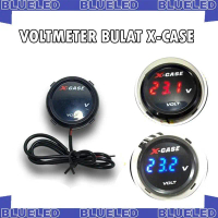 Voltmeter Mini Bulat Xcase 6577 Pengukur Aki Digital Motor Universal Waterproof Tahan Air Volmeter X