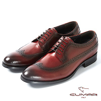 CUMAR英式牛津 復古質感正式皮鞋-酒紅
