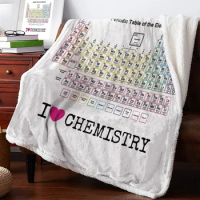 Periodic Table Of Elements Chemistry Blankets Winter Warm Cashmere Blanket Office Sofa Soft Throw Blanket Kids Bed Bedspread