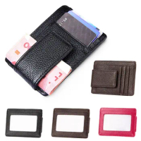 Mens Leather Money Clip Front Pocket Wallet Magnetic Credit Card Holder