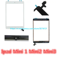 1Pcs Voor Ipad Mini1 Mini2A1432 A1454 A1455 A1489 A1490 A1491Touch Screen Digitizer Sensor + Ic chip Connector Flex + Key Button