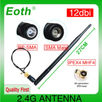 eoth 2.4G WiFi Antenna 12dBi antena 2.4GHz Connector SMA MALE female High Gain Wireless huawei Router ipex4 mhf4 cable pigtail