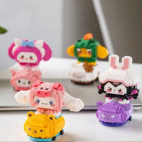 Sanrio building blocks Kuromi mymelody Pompom Purin Cinnamoroll HelloKitty assembled model children's toys birthday gift