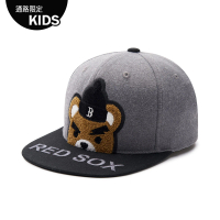 【MLB】童裝 可調式棒球帽 童帽 Mega Bear系列 波士頓紅襪隊(7ACPC043N-43GRS)