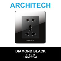 ARCHITECH DIAMOND V16-C06 BLACK Stop Kontak - Colokan Universal