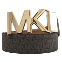 【Michael Kors】品牌字母MK LOGO雙頭雙面雙材質皮帶禮盒組(全新福利品)