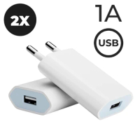 2Pcs 5V 1A USB Charger Travel Wall Charging Head Phone Adapter Portable EU Plug For Mobile Phone XS Max