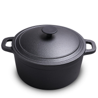 鑄鐵燉鍋加厚鐵鍋煲湯無涂層手工鍋具電磁爐通用雙耳燉湯鍋不粘鍋