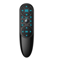 Q6C Voice Remote Control 2.4G Wireless Air Mouse with Gyroscope Backlit IR Learning for Android TV Box(Backlit)