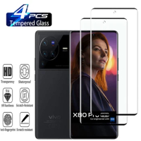 2/4Pcs Tempered Glass For Vivo X80 X80Pro X70 pro+ X90 Pro+ V29 lite X100 Pro 3D Curved Screen Protector Glass Film