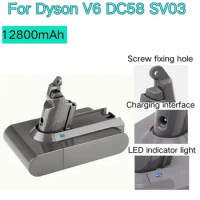 12800mahfor Dyson V6 V6 Li-ion 21.6V pour aspirateur Dyson SV09 SV07 SV03 DC58 DC61 DC62 DC74 V6 965874-02
