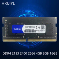 HRUIYL Notebook Memory DDR4 2666MHZ 16GB 8G 4G 2400 2133 MHZ SO-DIMM PC4 17000S 19200S 2666V 260Pin Laptop Memoria Sticks