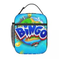 Bingo Paper Game Resuable Lunch Box for Women Waterproof Thermal Cooler Food Insulated Lunch Bag Kids School Children