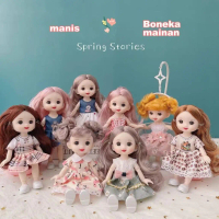 JIQILE Mainan Anak Perempuan Boneka Doll Set 17Cm Cute Diy Bjd Doll Boneka Princess