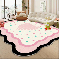 [Muya Collection]Living room carpet in ins style dopamine design, large-area irregular-shaped crysta