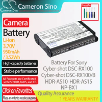 CameronSino Battery for Sony Cyber-shot DSC-RX100 Cyber-shot DSC-RX100/B HDR-AS10 fits Sony NP-BX1 Digital camera Batteries