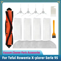 Compatible For Tefal Rowenta X-plorer Serie 95 RG7975WH RG7987 Spare Parts Accessories Main Side Brush HEPA Filter Mop