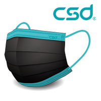 中衛 csd 醫療口罩 玩色系列 黑藍 1盒 30片/盒