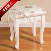 凳子 白色法式化妝凳簡約現代歐式梳妝台凳子仿實木美甲凳臥室換鞋凳【摩可美家】