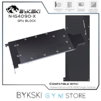 Bykski Metal Water Cooling Block Compatible Colorful GeForce RTX 4090 Single Turbine card, GPU Cooler With Backplate N-IG4090-X
