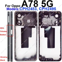 Middle Housing For OPPO A78 A79 5G Middle Frame Housing Cover Bezel with Side Button Parts