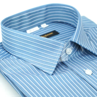 【金安德森】藍色條紋窄版長袖襯衫