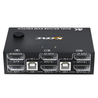 Switch KVM Màn Hình Kép, KCEVE, 8K, Displayport 1.4, 2 Màn Hình, 2 Máy Tính, 8K 30Hz, 4K 144Hz, 4 Cổ
