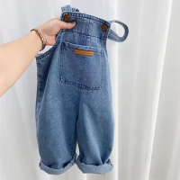 New Summer Children Clothes Baby Girls Boys Denim Overalls Solid Soft Casual Toddler Kids Jean Jumpsuits Infant Bib Pants 1-5Yrs