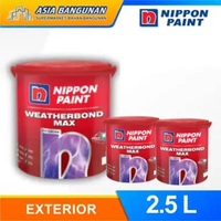 Nippon Paint Weatherbond 2,5Lt Cat Tembok Exterior Dinding Anti Bocor Mudah dibersihkan Biru