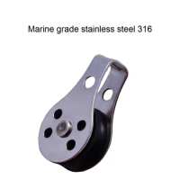 1PCS 605 316 Stainless Steel Pulley 45mm Blocks Rope Marine Hardware For Kayak Canoe Boat Anchor Trolley Kit 2mm To 8mm Rope
