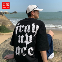 美式t恤oversize短袖男潮牌歐美嘻哈hiphop上衣復古街頭夏季衣服