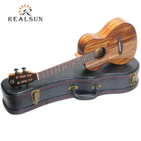 REALSUN AC/T200 Ukulele 23 inch 26 inch Acacia Solid Wood Hawaii Mini Guitar With Hard Case Tuner Capo Belt