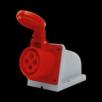 เต้ารับติดผนัง รุ่น 114-6 กำลัง 16A, 400V, 4Pin สีแดง