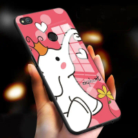 เคสสำหรับ Honor 8 Lite HUAWEI P8 Lite 2017/HUAWEI P8 Lite ฝาหลังกระจกนิรภัยแบบแข็งลายช้าง เคสป้องกัน